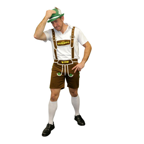 Brown Lederhosen Bavarian Beer Man Oktoberfest Costume