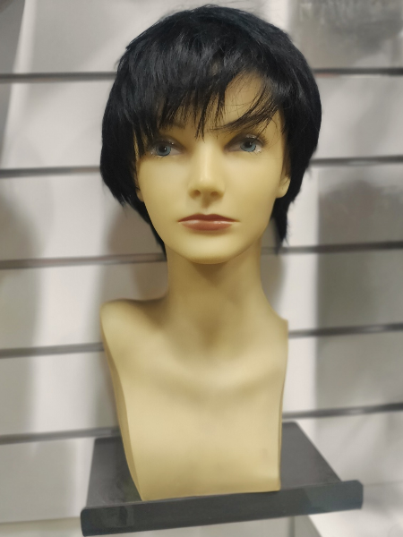 Mens short black wig