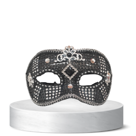 Black and Silver mask with skull detail