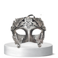 Silver Versace style ornate masquerade mask