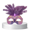 Purple / Gold w feathers masquerade mask