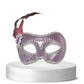 Lavender sequin mask with side feathers