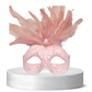 Baby pink with feathers masquerade