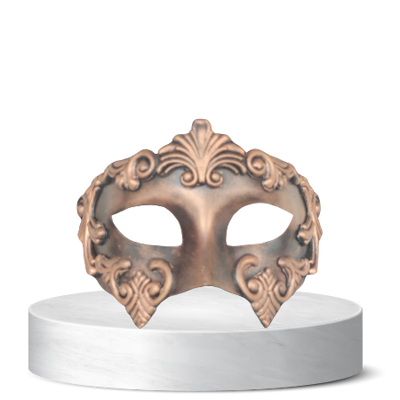 Ornate designer style copper masquerade