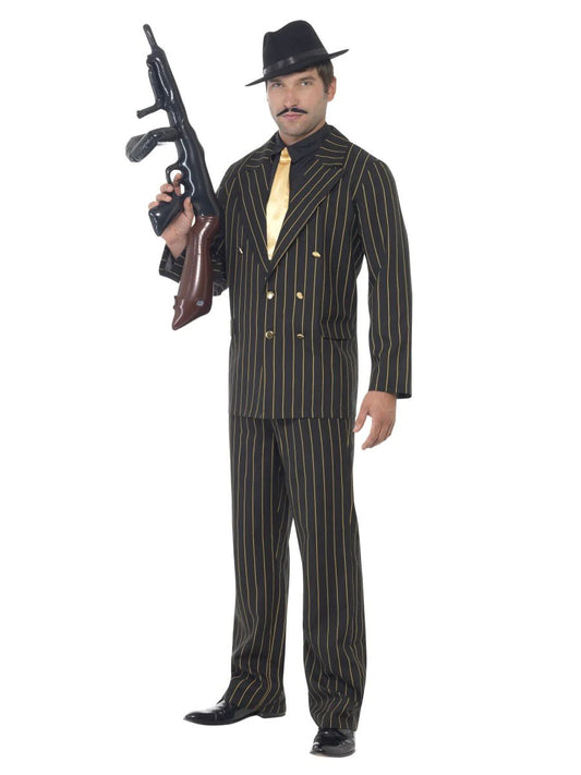 Gold Pinstripe gangster suit costume