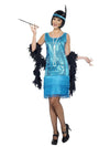 Flirty Flapper sequin blue dress