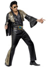 ELVIS PRESLEY LICENCED BLACK / GOLD JUMPSUIT COSTUME