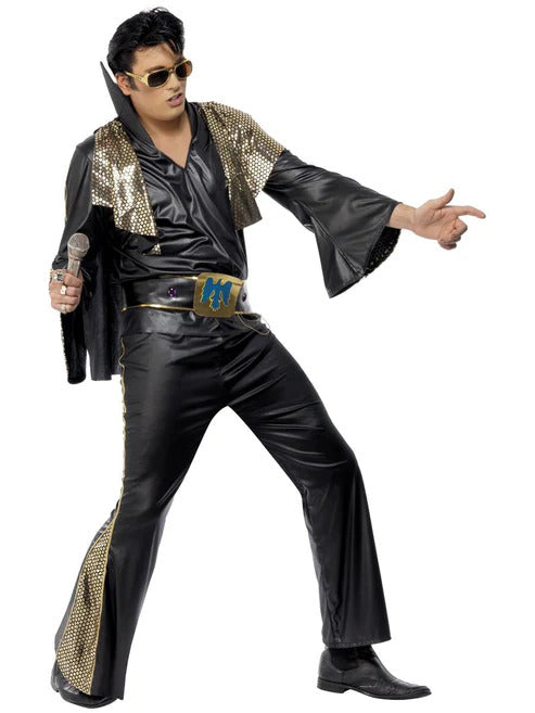 ELVIS PRESLEY LICENCED BLACK / GOLD COSTUME