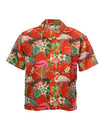 Hawaiian shirt red with flamingos