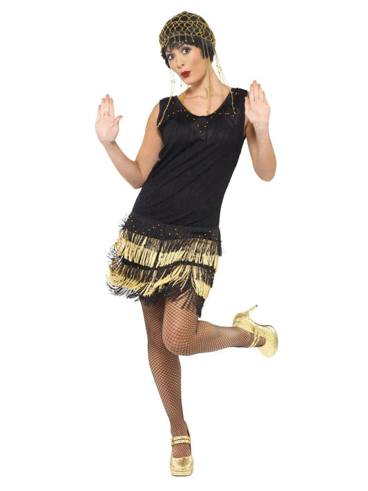 1920s Fringed Flapper Gold and black