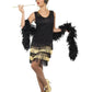 1920s Fringed Flapper Gold and black