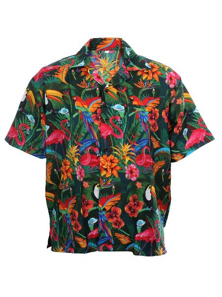 Hawaiian shirt multi colour birds and floral