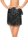 BLACK WRAP AROUND SEQUIN SKIRT