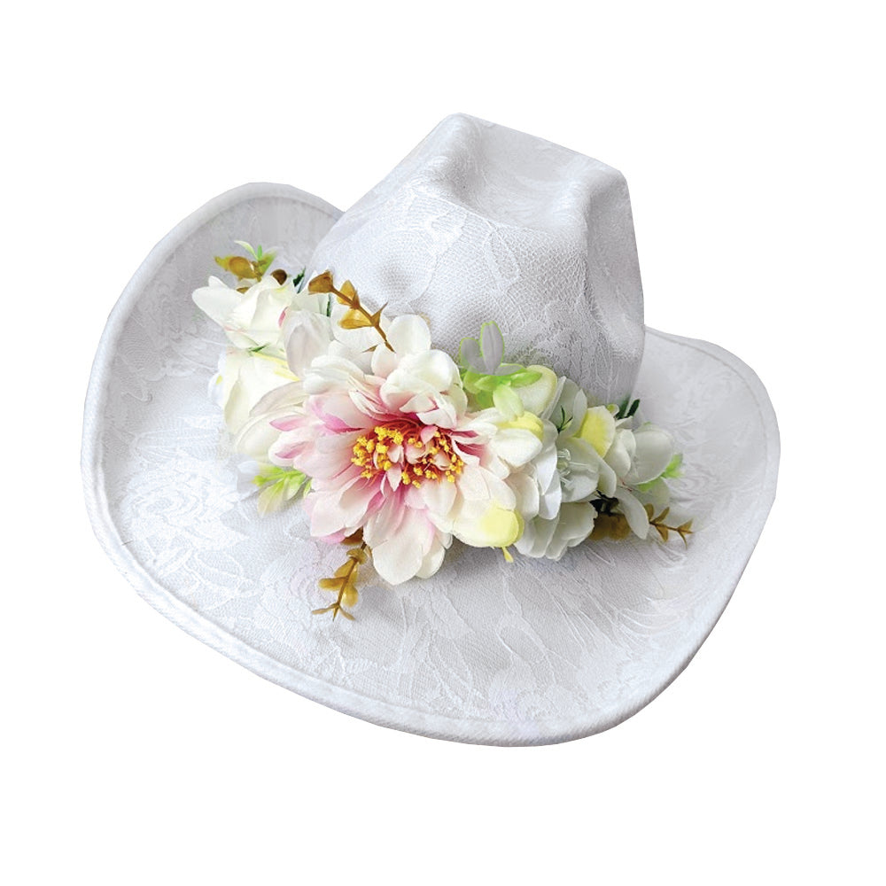 Lacy Festival Hat with floral detail