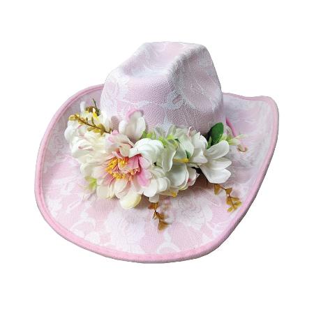 Lacy Festival Hat with floral detail