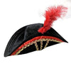 Pirate hat velvet with red feather