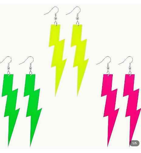 70-80s Neon lightning bolt earrings various colours