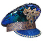 Sequin Aqua blue/ Green Festival hat