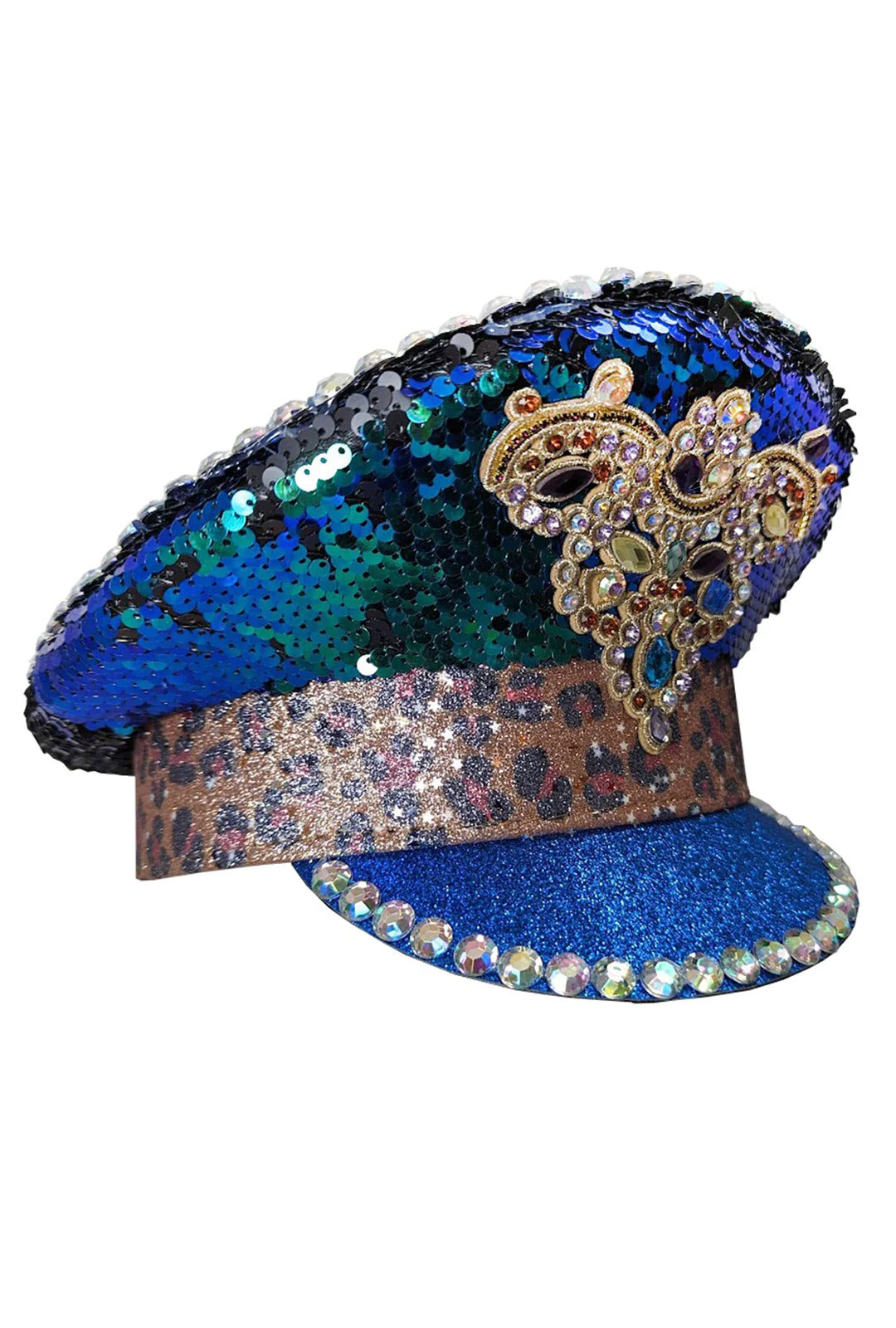 Sequin Aqua blue/ Green Festival hat