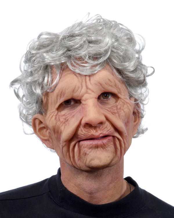 Old Woman, Supersoft Old Lady Latex Face Mask with Mouth Movement