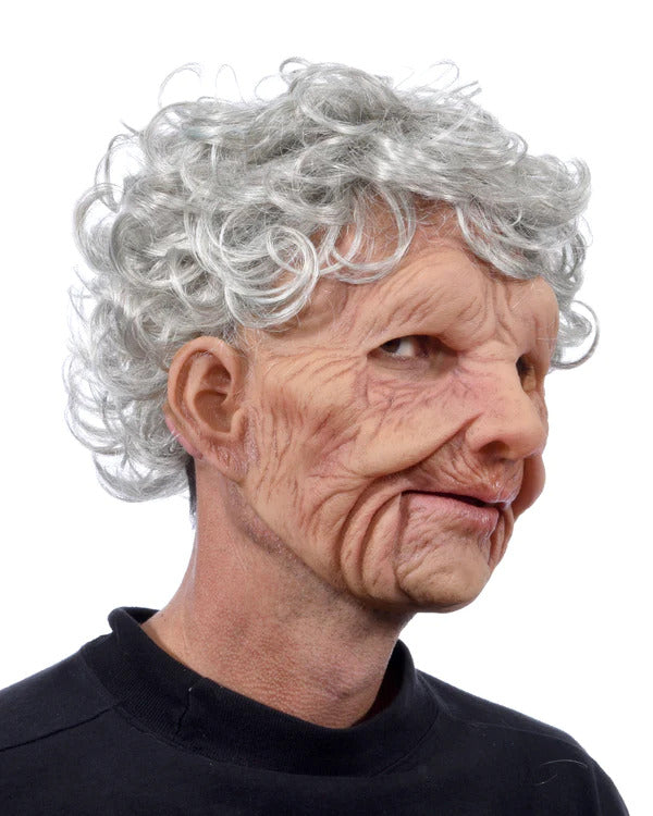 Old Woman, Supersoft Old Lady Latex Face Mask with Mouth Movement