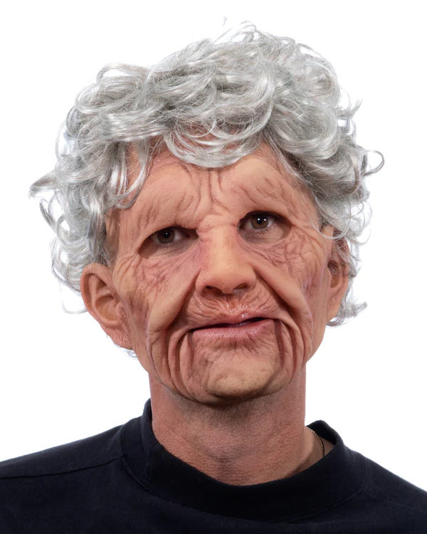 Old Woman, Supersoft Old Lady Latex Face Mask with Mouth Movement