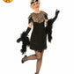 GOLD/BLACK FLAPPER COSTUME, ADULT