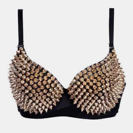 Spikey Festival Bra Gold