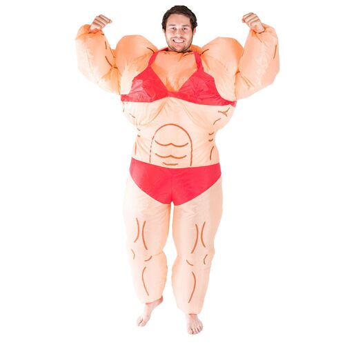 Inflatable muscle woman