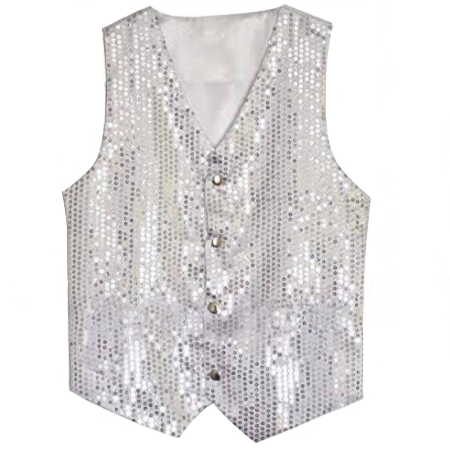 SILVER SEQUINNED WAISTCOAT VEST