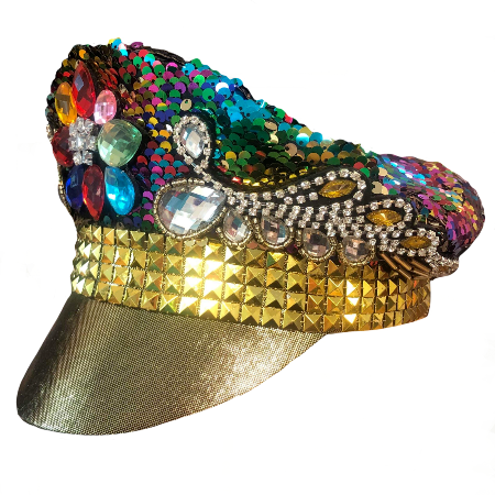 RAINBOW MARDI GRAS FESTIVAL BIG BLING HAT