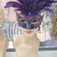 Purple / Gold w feathers masquerade mask