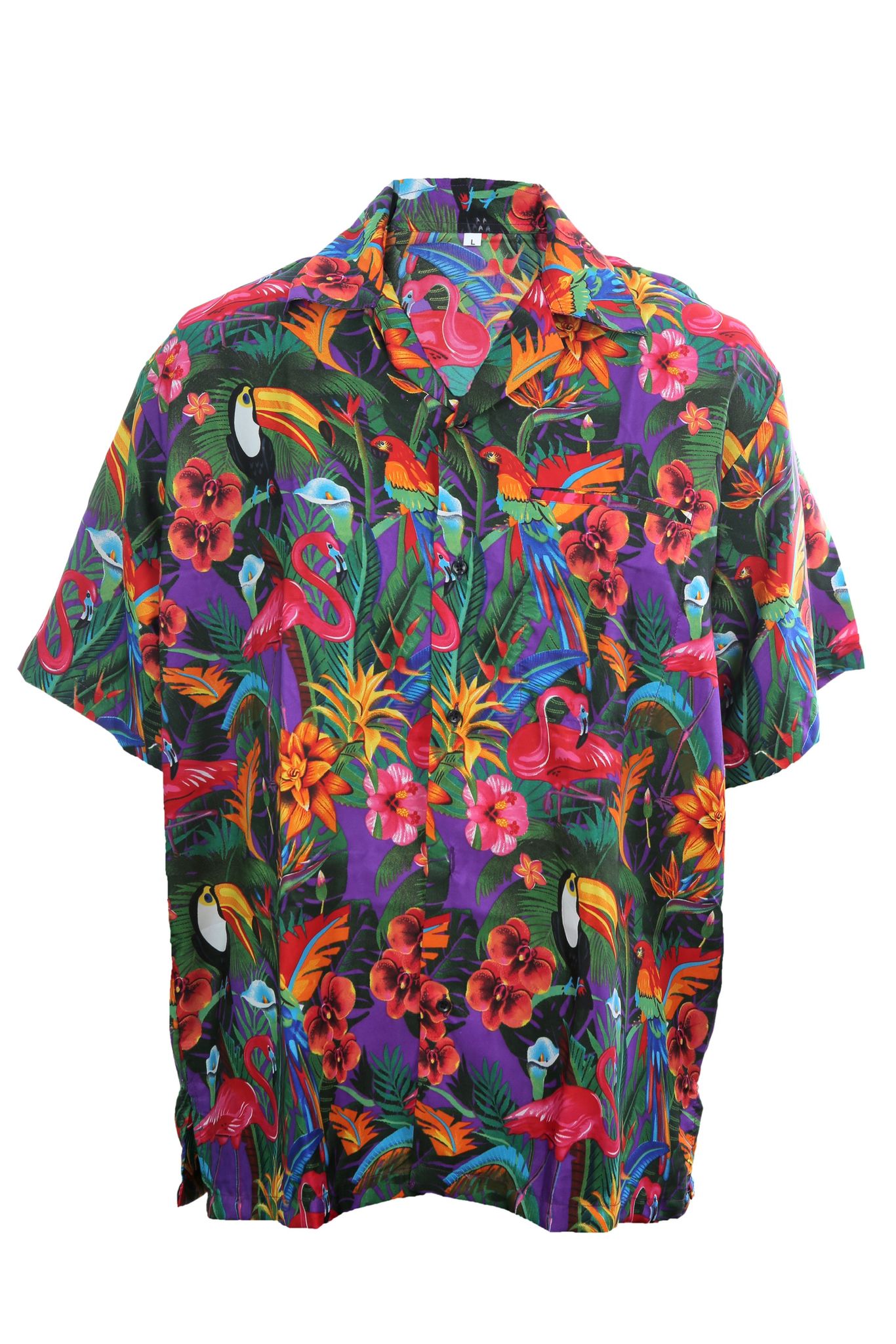 Hawaiian shirts Tucan and flamingos with floral