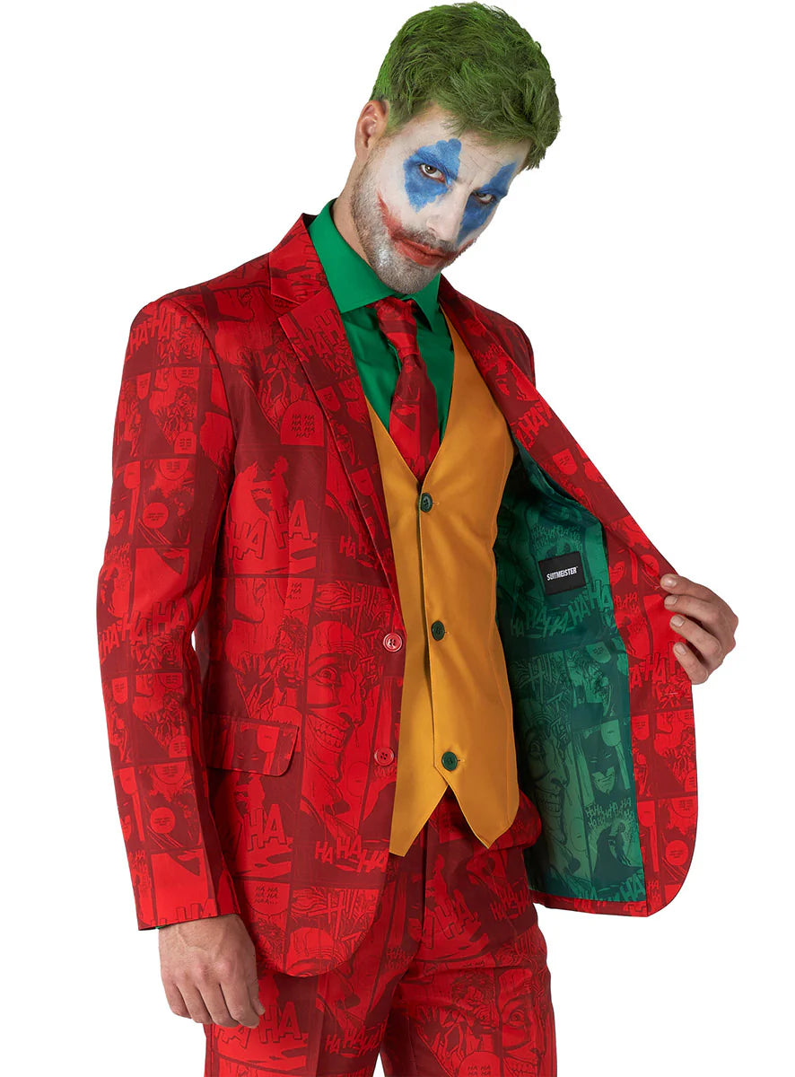 Scarlet Joker Mens Deluxe Villain Costume Suit