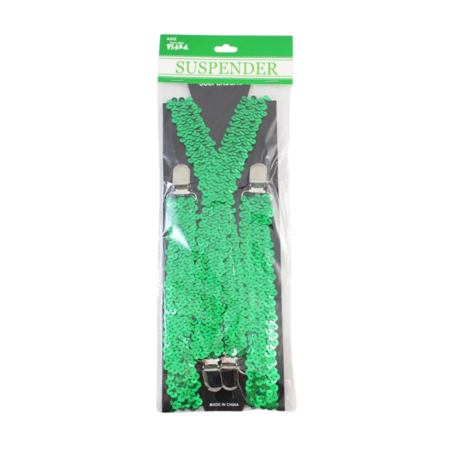 SEQUIN SUSPENDERS GREEN