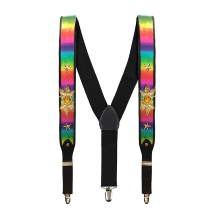 Neon Rainbow Stretch Braces/Suspenders