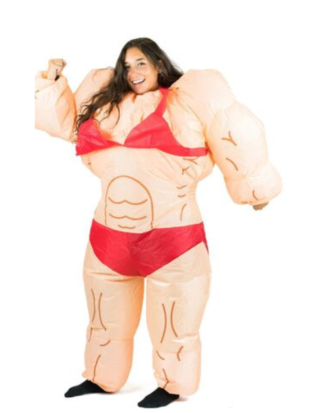 Inflatable muscle woman