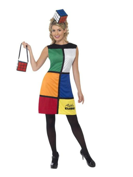 80S RUBIX CUBE COSTUME WOMAN