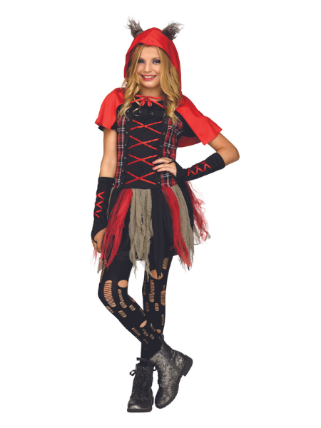 Edgy Red Hood Wolf Tween Costume