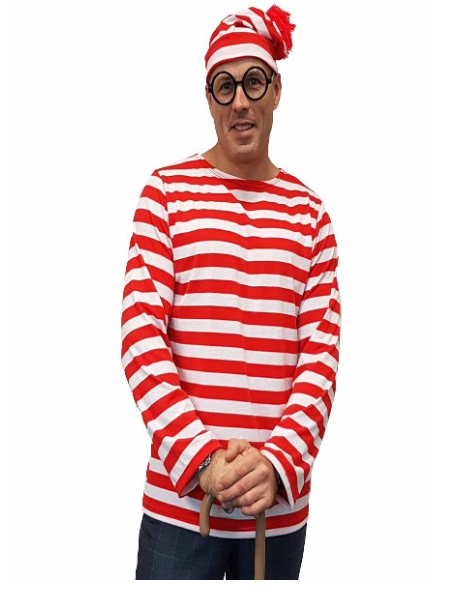 Where's Wally/Wallace/Waldo Adult Costume