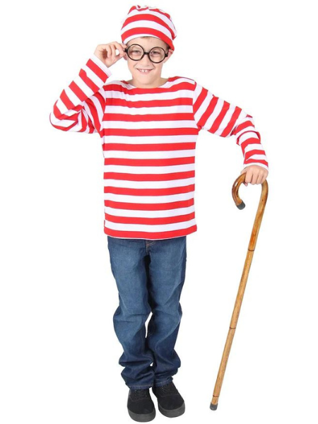 Where's Waldo / Wallace / Wally Costume Child Size