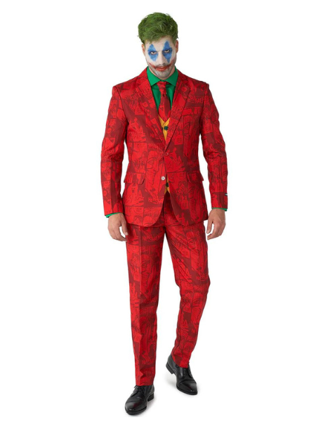 Scarlet Joker Mens Deluxe Villain Costume Suit