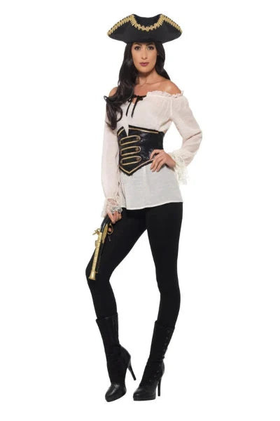 Deluxe pirate shirt with felt corset look