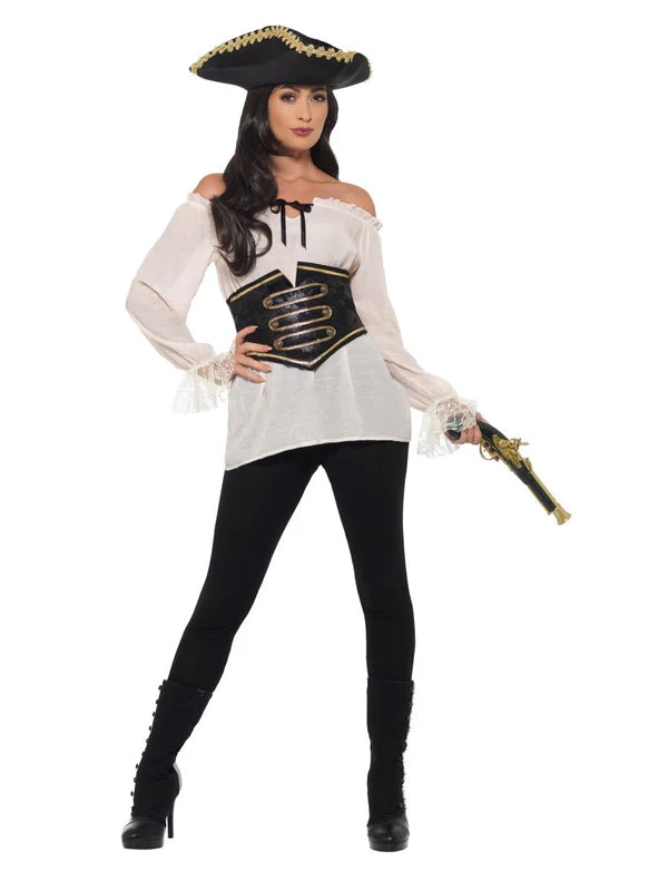 Deluxe pirate shirt with felt corset look