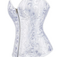 White Jacquard corset with front zip