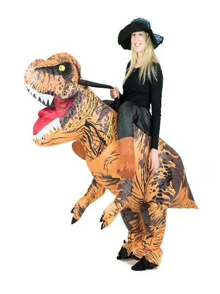 Inflatable ride on T-rex dinosaur costume