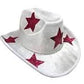 Silver or Pink Star white Cowboy hat