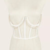 White or black  lace under-bust wired corset with pearls