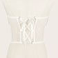 White or black  lace under-bust wired corset with pearls