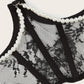 White or black  lace under-bust wired corset with pearls